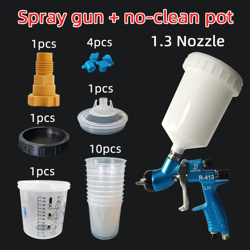 

Tai Wan ATPRO R413 Spray Gun With Adapter And Pps Auto Car Paint Spray Gun 1.3/1.4/mm Nozzle Szie Airbrush