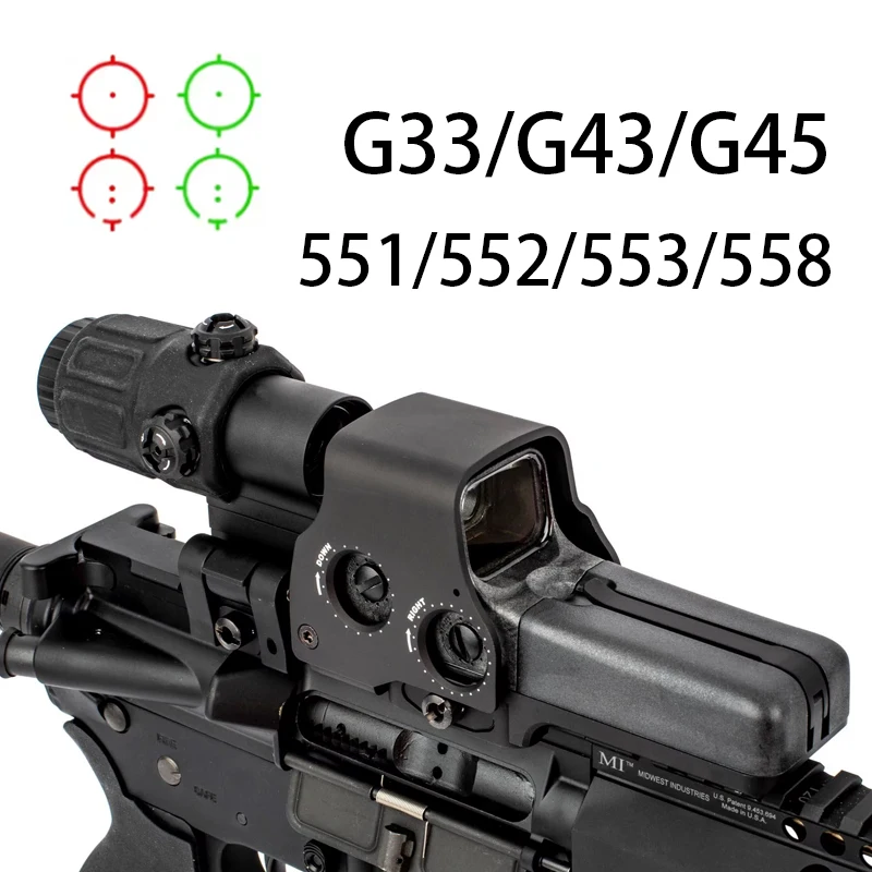 

Tactical High Quality G33/G43/G45 3X 5X Magnifier Optical Rifle Scope w/ Switch Side STS Quick Detachable Mount Perfect Replica