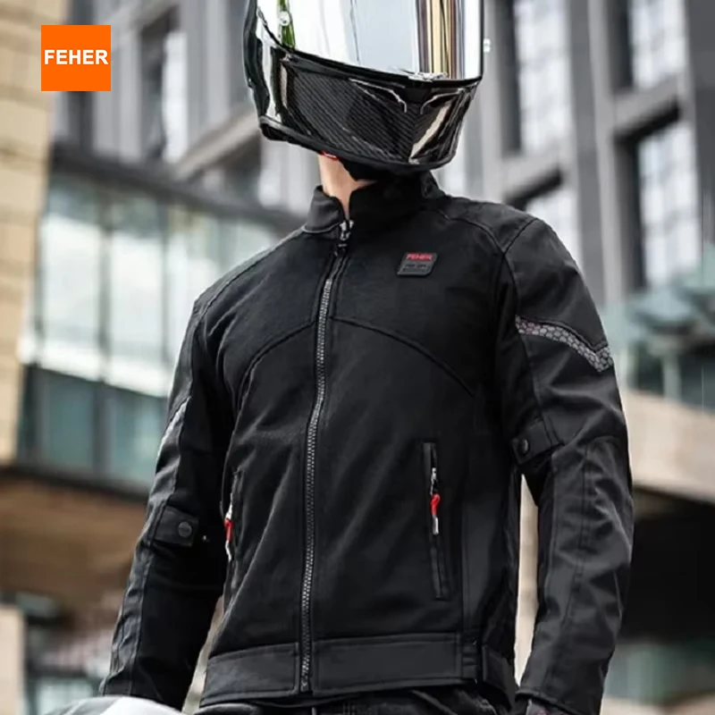 

FEHER Motorcycle Jackets Man Spring and Summer Night Reflective Design Ventilate High Quality Equipments Moto Riding Jackets