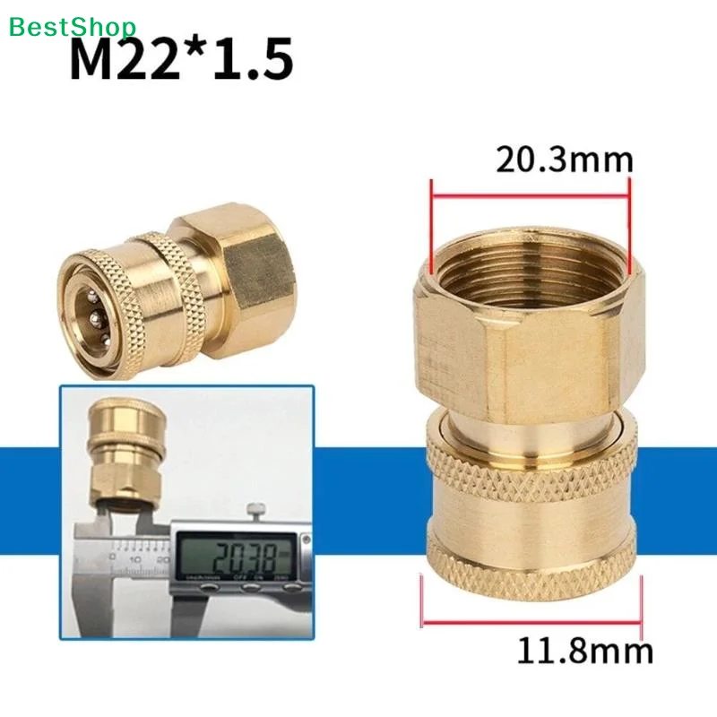 Copper Pump Fitting - Copper Fitting For High-pressure Water Jet Machine - Brass Connector - Copper Water Fitting (22mm*15mm)