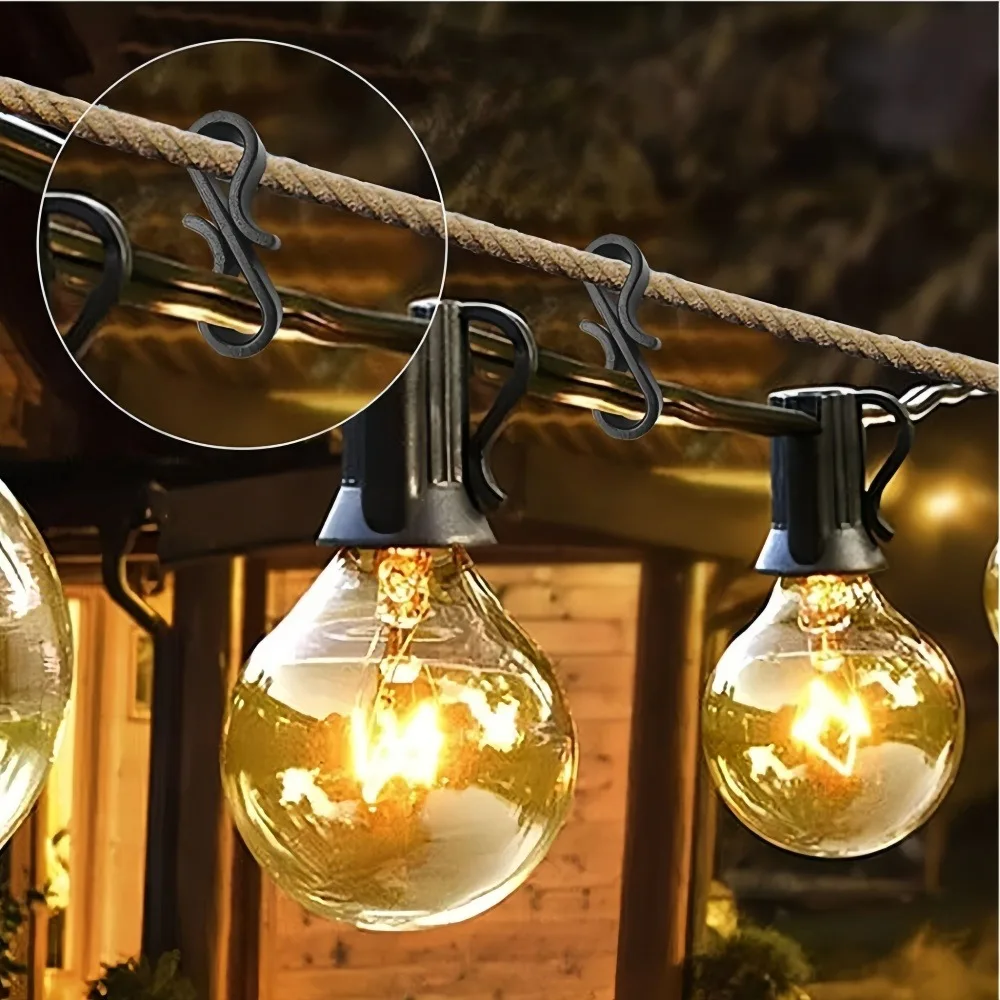 10-100PCS Plastic S-Shaped Hook Weatherproof Outdoor Camping DIY Decor Light Buckle for Hanging Decoration Outdoor String Lights