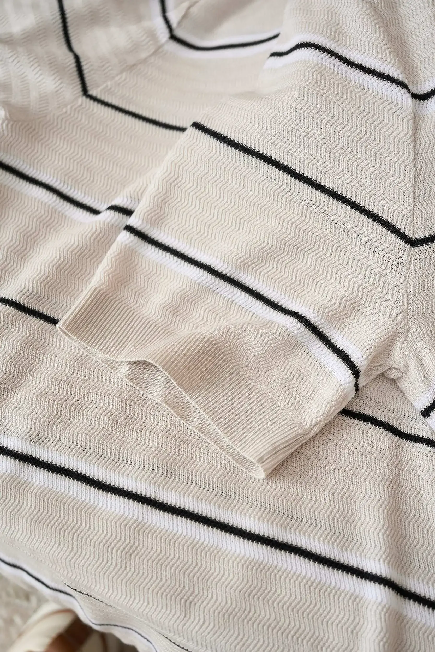 

LP Italian Knitted Striped Casual Crew Neck T-Shirt 25ss
