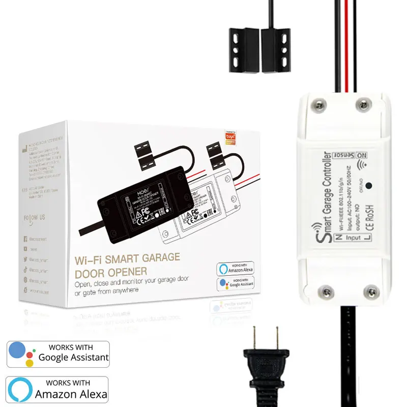 

Universal WiFi Tuya Smart Home Garage Door Switch App Timed Flap Shutter Door Smart switch American US AU UK EU Standard Switch