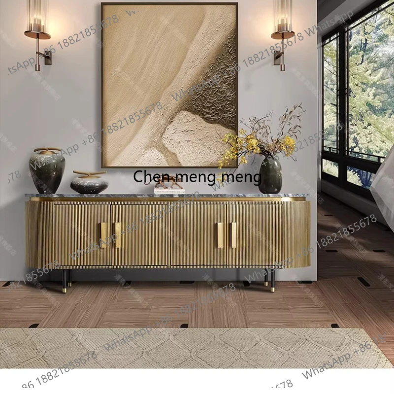 

Italian light luxury solid wood TV cabinet, household storage locker, antique style, entrance cabinet