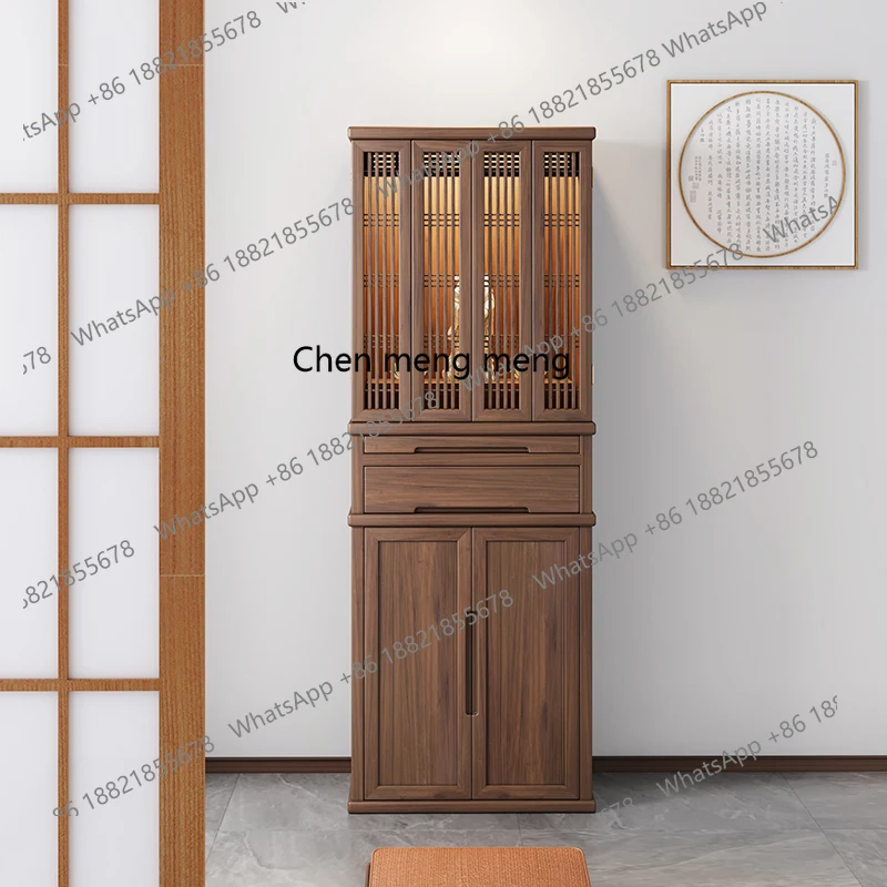 

Black walnut casket new Chinese style, Buddhist platform household incense case simple door Buddhist cabinet