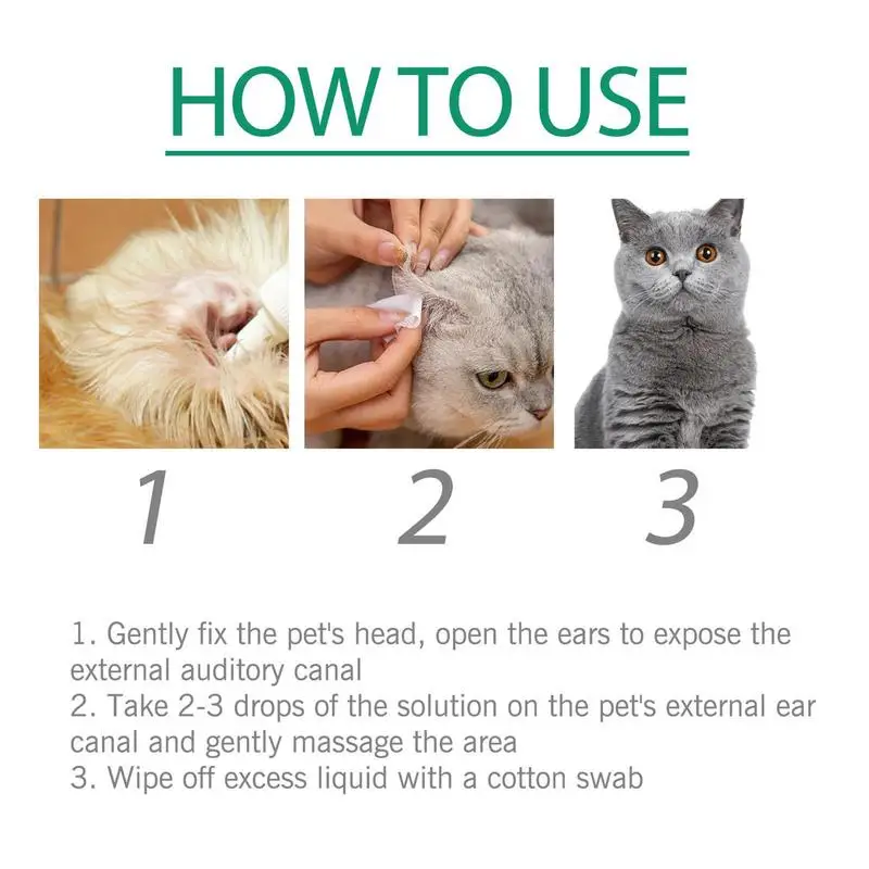 20ml Universal Pet Ear Drops Cat And Dog Ear Cleaner For Control Yeast Mites Removes Ear Mites And Ear Wax Relieves Itching