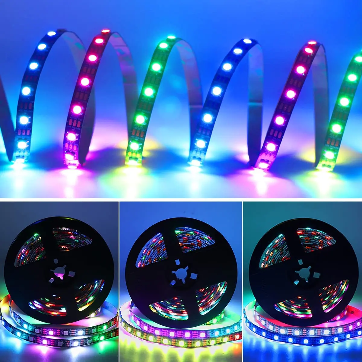 Ws2812b led pixels streifen licht 144 smd 30/60/74/96/120leds/m ip20/ip65/ip67 wasserdichtes rgb band licht 1m/2m/3m/4m/5m 5v