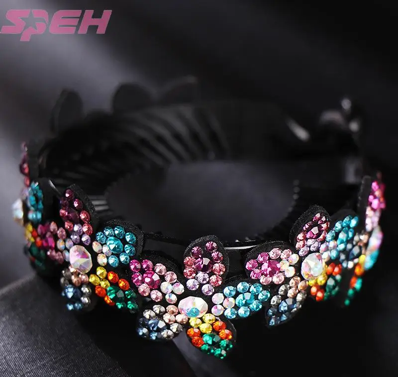 Ball head hair accessories net red plate hair ring Korea flower head hair artifact rhinestone hairpin adult head jewelry female