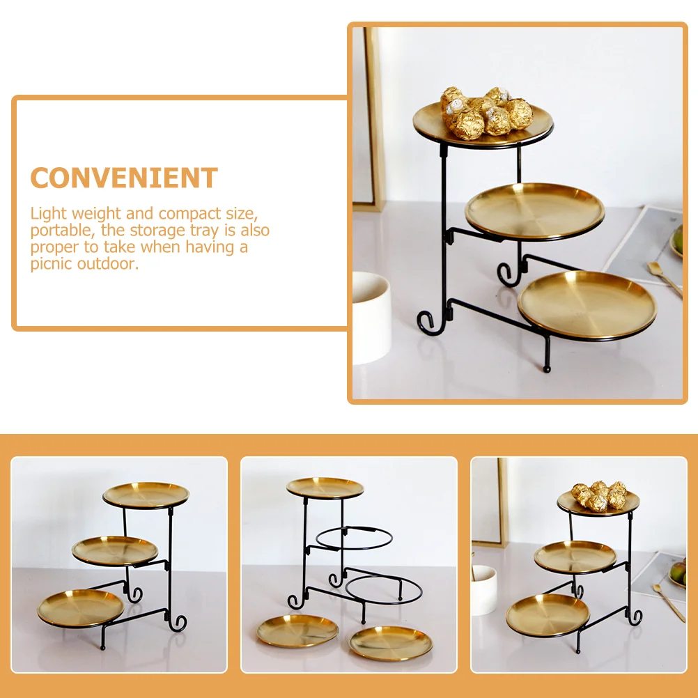 Platters and Serving Trays Three Tier Fruit Bowl Cake Stand Delicate Dry Dish Turntable Food