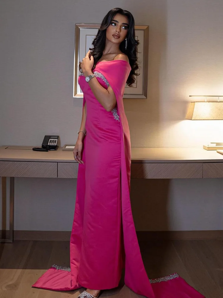 Jirocum 여성용 우아한 로즈 레드 스팽글 무도회 가운, 연인 구슬 파티 이브닝 가운, 맞춤형 사우디 공식 행사 원피스 2024