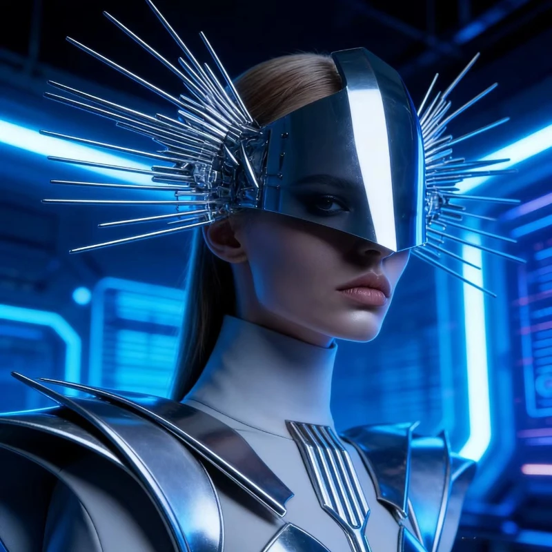 

Зеркальный шлем-костюм для выступлений, вечеринок, ночных клубов, Хэллоуина, косплея, индивидуальный дизайн для техно-энтузиастов