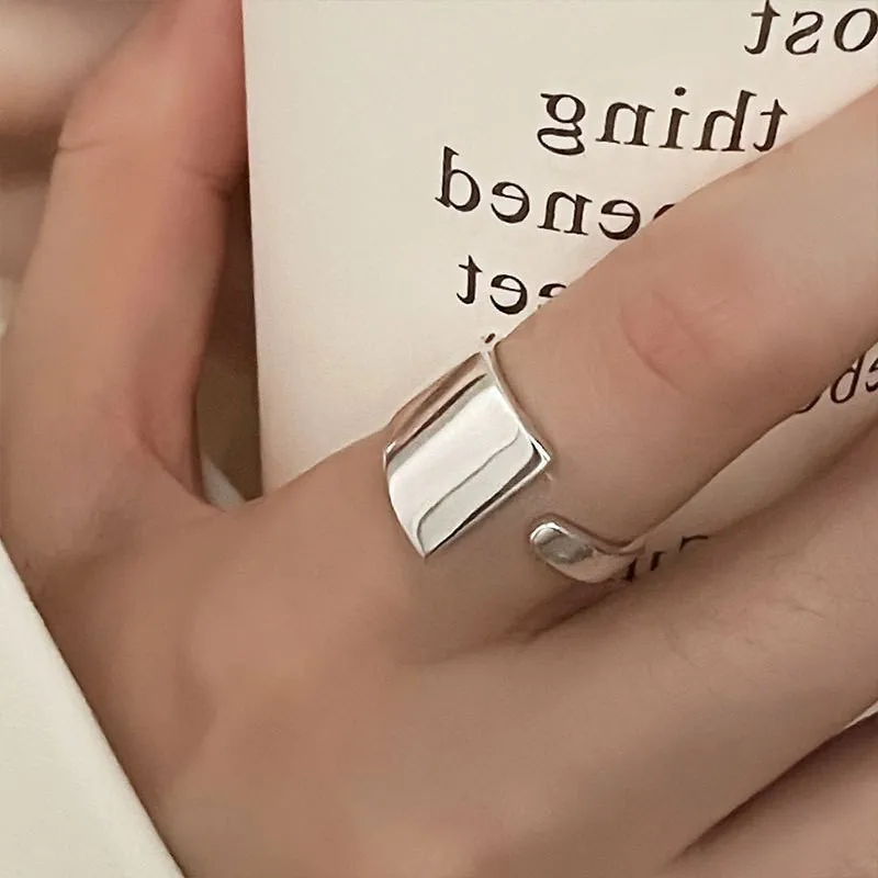 

Hot 925 Sterling Silver Temperament High-End Opening Ring Simple Fashion And Classic Fit For Original Women's Party Anniversary
