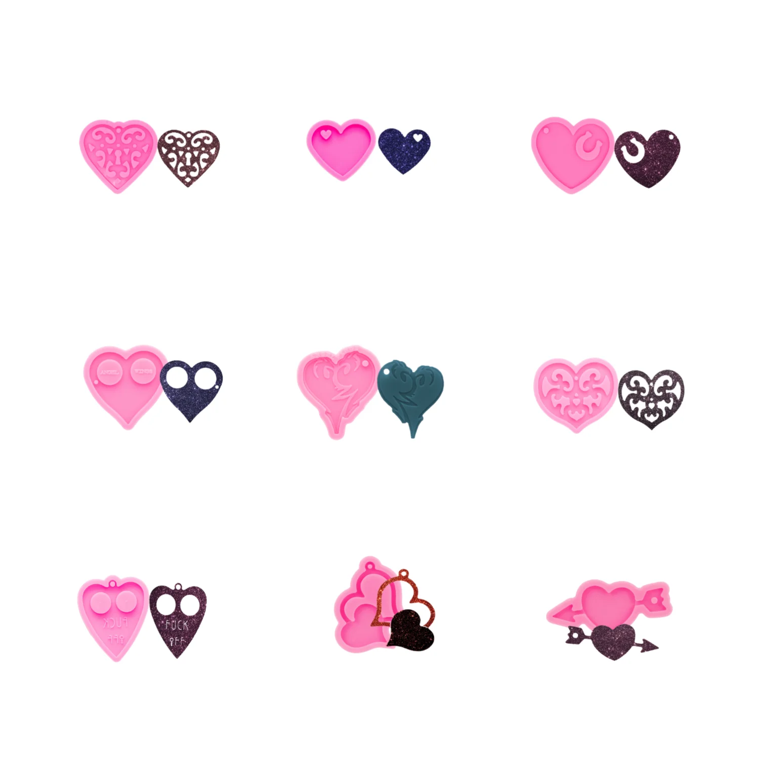 

Орнамент силиконовая форма в форме сердца DIY эпоксидная смола свеча брелок кулон ручной работы