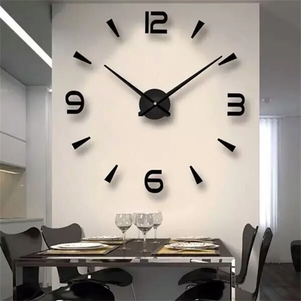 Large 3D Wall Clock Luminous Classic Wall Clocks DIY Digital Clock Wall Watches Stickers Silent Clock for Home Living Room Table