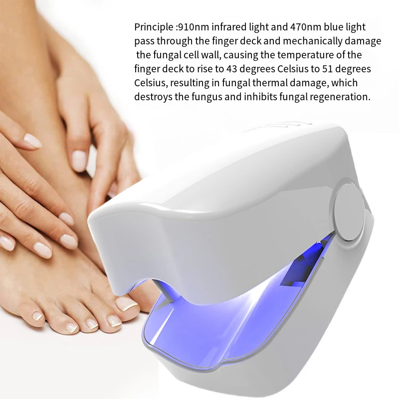 Nail Fungus Treatment LED Laser Device for Cleaning Onychomycosis USB Charge 905nm Infrared Light 470nm Blue Light Nail Salon