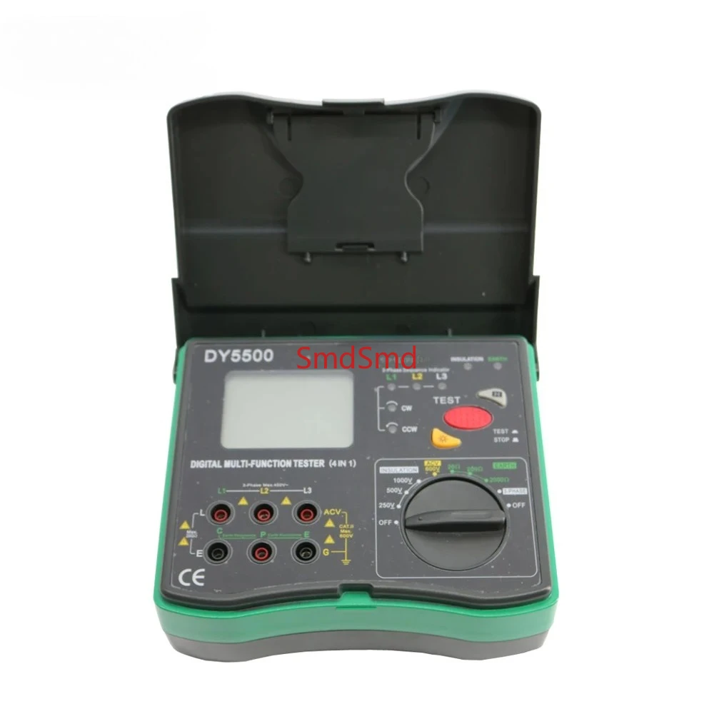 DY5500 Digital 4 in 1 Multi-function Tester Insulation Tester+Earth Tester+Voltmeter+Phase Indicator  0.01 to 2000ohms