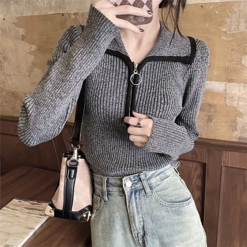 Knit Pullovers Women Korean Trendy Youthful Student Preppy Style Age-reducing Autumn Casual Vitality Hipster Aesthetic Sweaters