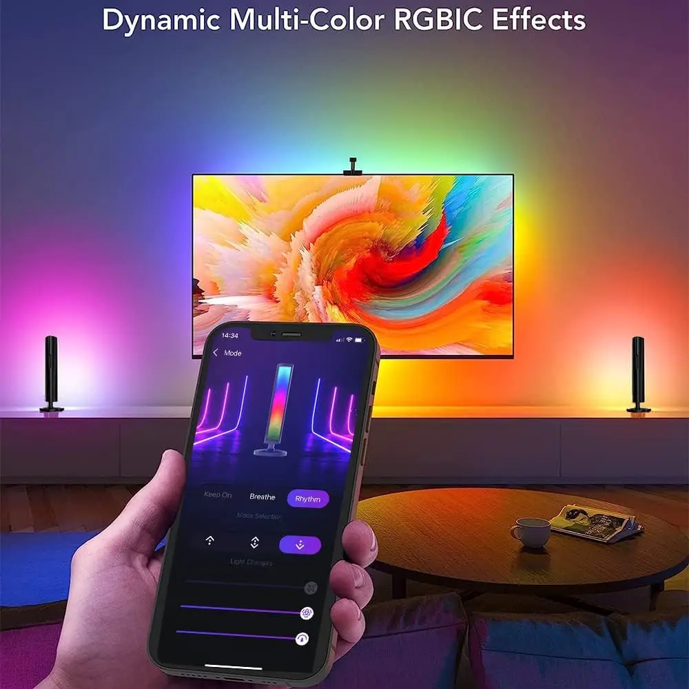 Smart LED Light Bars RGB Music Rhythm Ambient Lamp Music Sync Led TV Backlights for Gaming,PC, Room Decoration Color light strip