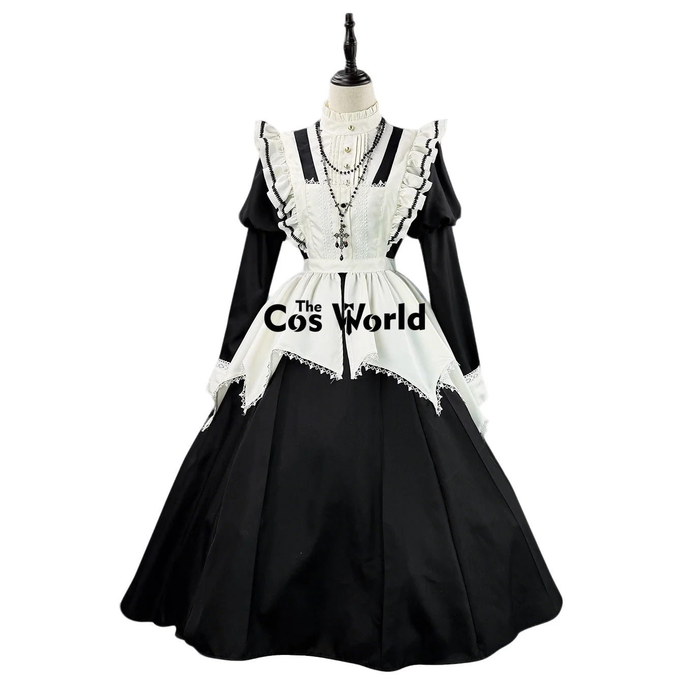 

Plus Size 5XL Lolita Vintage Gothic Maid Apron Dress Cafe Waitress Work Uniform for Party & Comic Con Cosplay Costumes