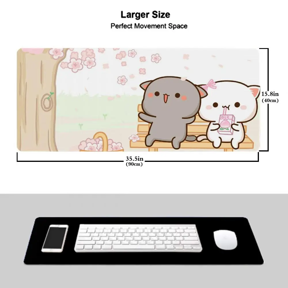 Peach Mochi Mouse Pad Mouse Pad Extended Gaming Keyboard Mats Large 90x40cm XXL Gamer Mousepad