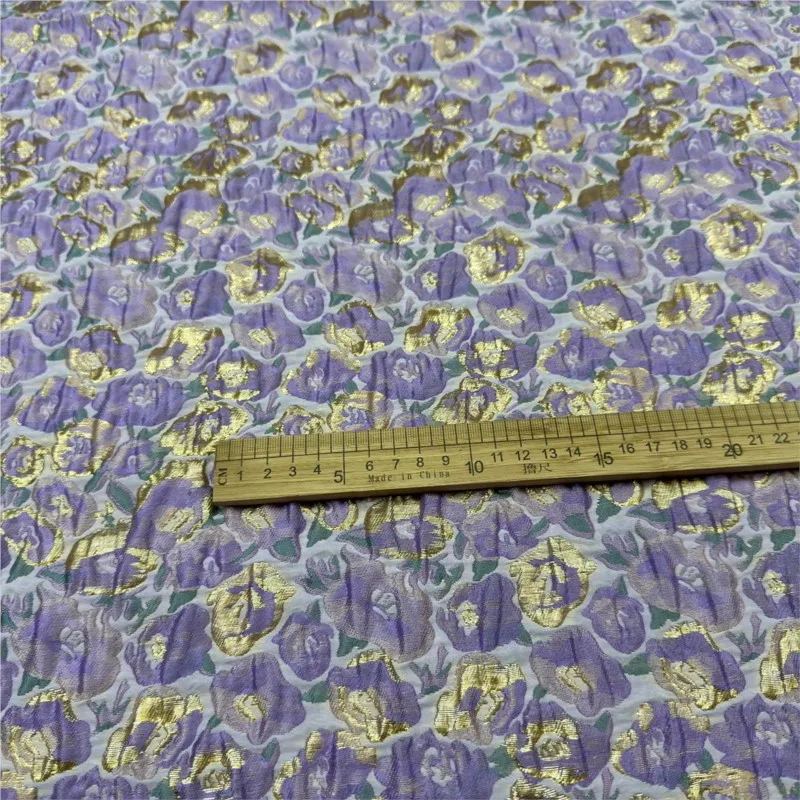 Vestido jacquard de seda dourada conjunto corta-vento de performance em tecido brocado cetim moda