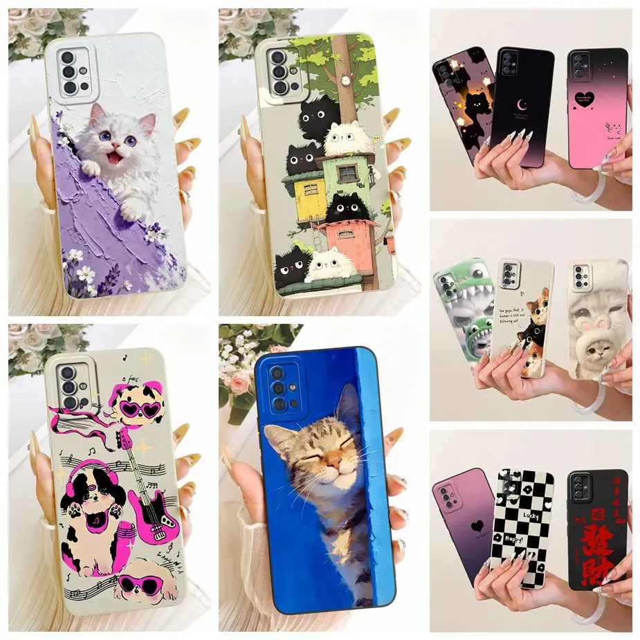 Funda para Samsung Galaxy A51 A71 4G SM-A515F SM-A715F, Fundas con diseño de gato, a la moda, para Samsung A31 A 51 Galaxy A71 4G, Fundas suaves