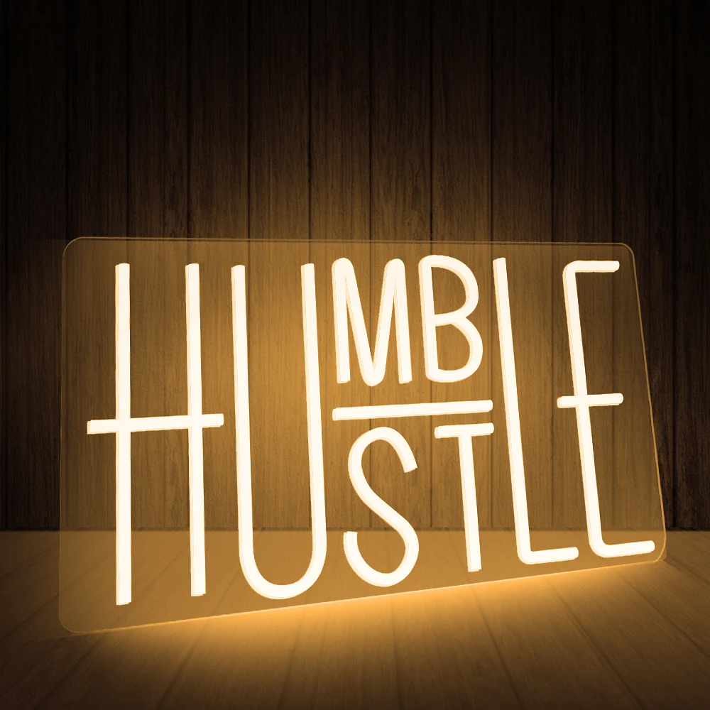 HUMBLE neon sign HUSTLE lighted sign for party decoration bedroom store office art wall decoration glow light sign