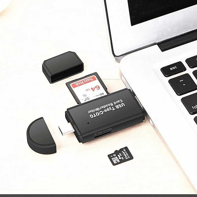 SD Card Reader USB C Card Reader 3 In 1 USB 2.0 TF/Mirco SD Smart Memory Card Reader Type C OTG Flash Drive Cardreader Adapter
