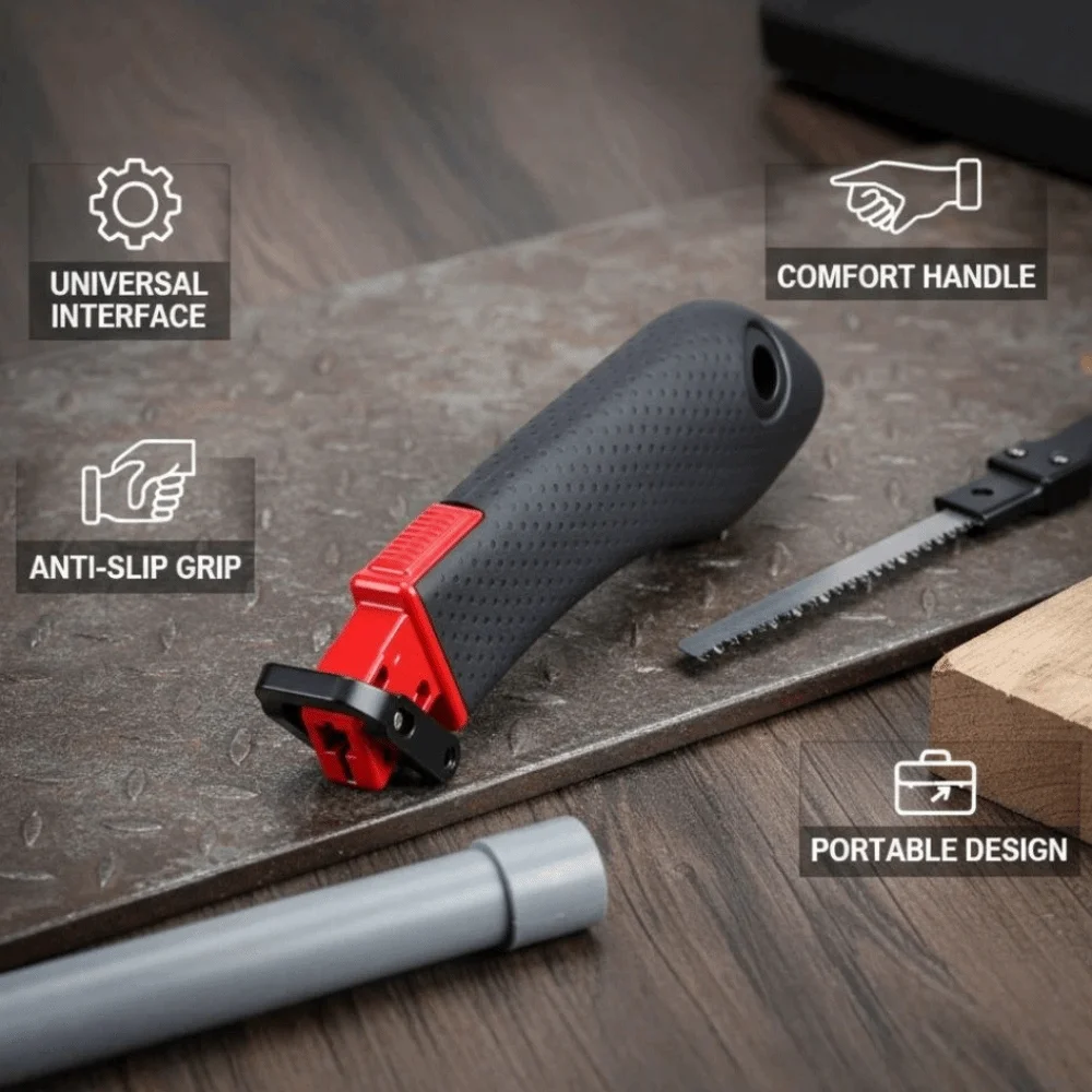 

Universal Interface Reciprocating Saw Manual Handle Anti-Slip Plastic Saw Ruler Handle Portable Comfort-Grip Handle