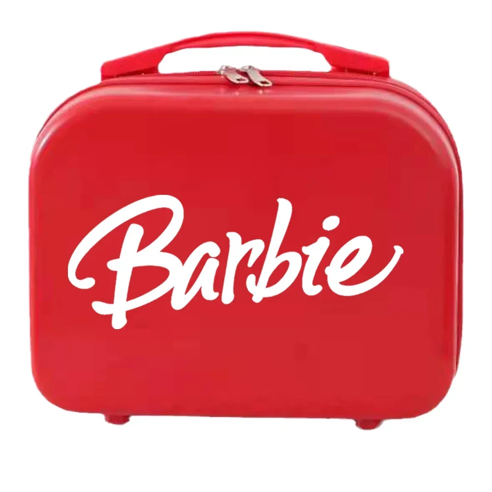 Barbie Travel Female Mini Hand-held Small Suitcase Cosmetic Suitcase Light Boarding Suitcase Anime Kawaii Storage Bag Handbag