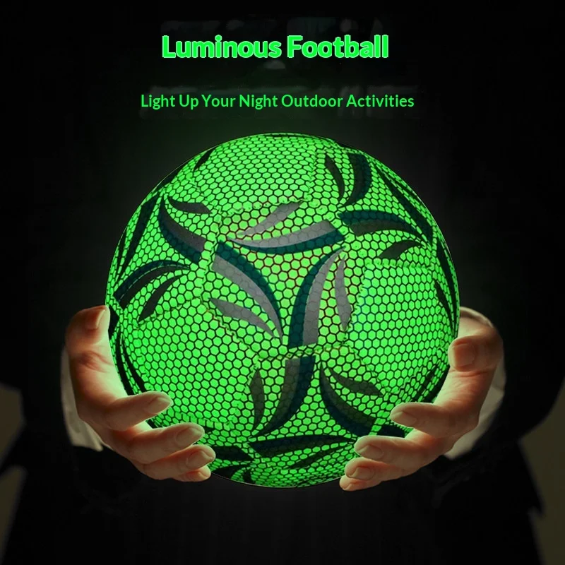 

Светящийся футбольный флуоресцентный зеленый стандартный футбольный мяч размера 4/5, детский и взрослый спортивный мяч для ночного спорта на открытом воздухе, школьный тренировочный мяч