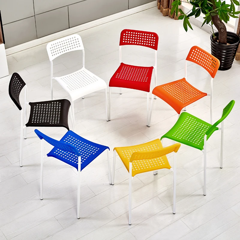 Modern Simple Dining Chair Lazy Back Stools Leisure Household Plastic Backrest Stool Student Computer Bench Office Chairs