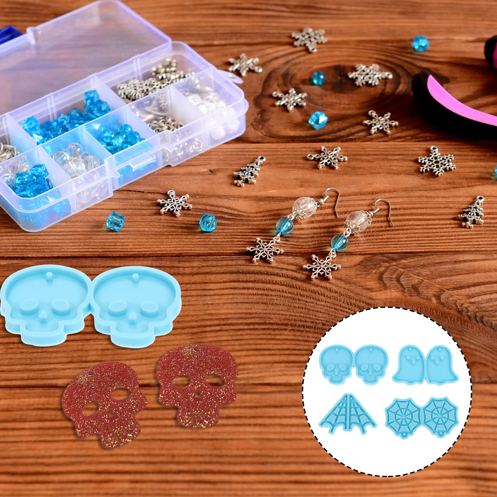 

4 Pcs Silicone Jewelry Diy Craft Mold Jewelry Making Spider Web Shape Earring Mold Casting Supplies Accessories