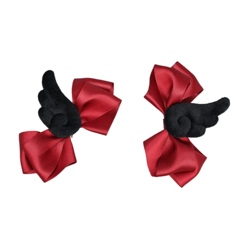 Bowknot Wing Hairclip for Women Teens Girl 2000s Subcultures Hair Barrettes Side Pin Novelty Hair Shaping Accessories 1Pair