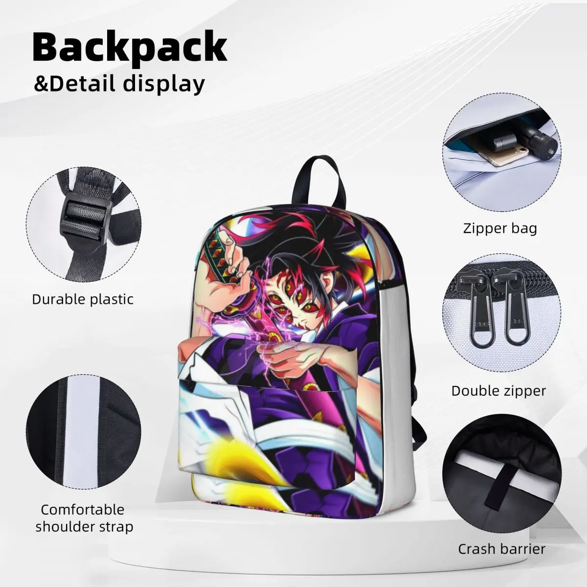 KOKUSHIBO Backpacks Large Capacity Student Book bag Shoulder Bag Travel Rucksack Casual Children School Bag