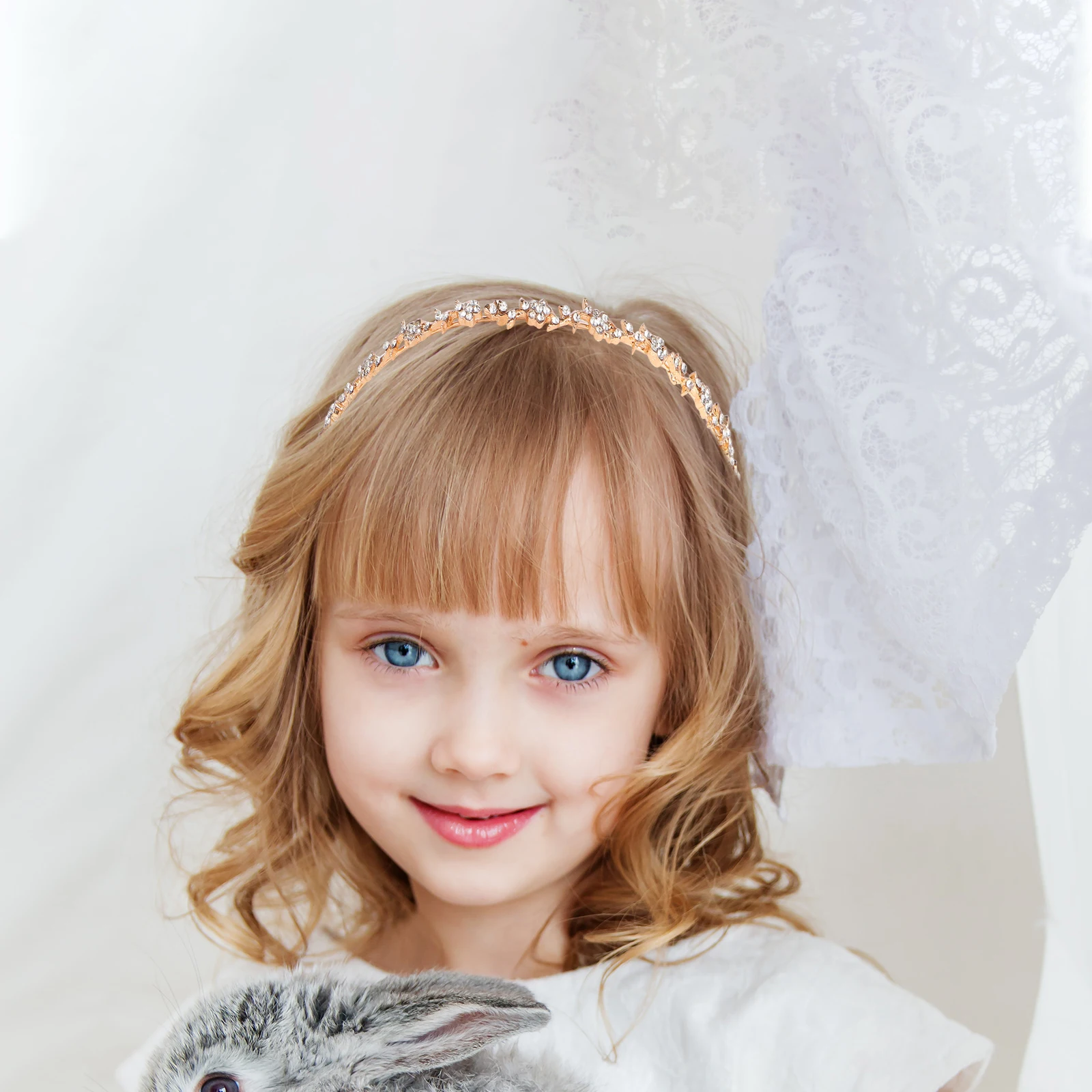 

Flower Headband Rhinestone Crown Elegant Bridal Hairpiece Wedding Party Accessories Alloy Decorations