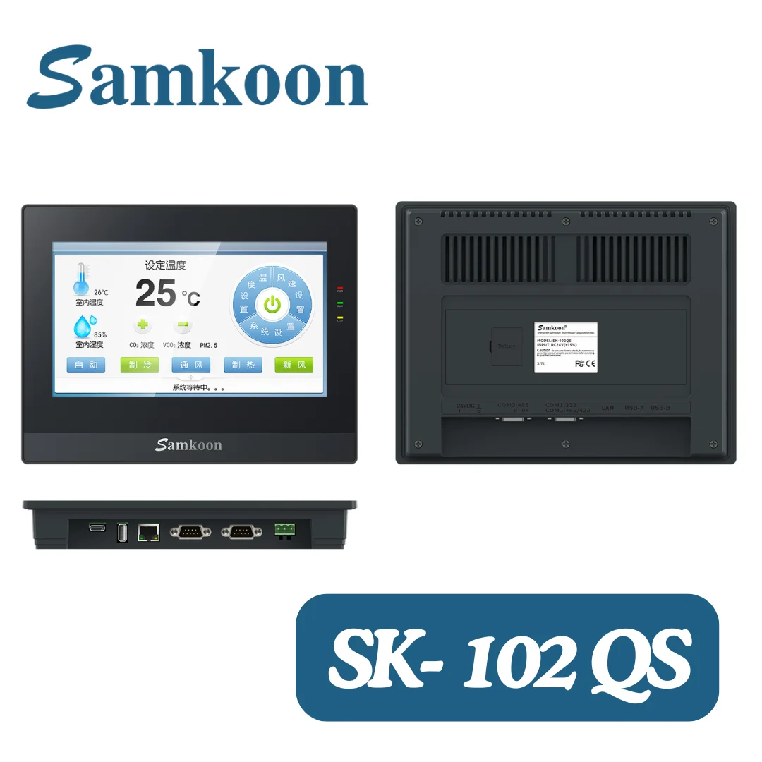 لوحة شاشة لمس HMI مقاس 10.2 بوصة من Samkoon مع إيثرنت، RS485، RS232، دعم الوحدة عن بعد
