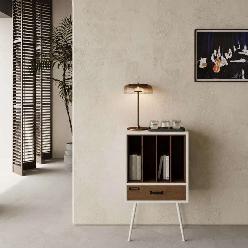 Librería medieval americana, mueble lateral para sofá, revista, registro vertical, archivo de oficina decorativo para TV