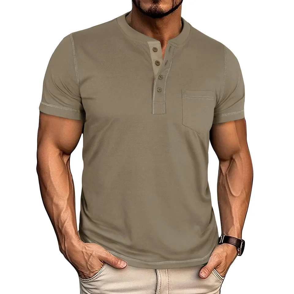 2025 American New Fashion Summer Men's O-neck Short Sleeve Color-coded Loose T-shirts  Male Casual Trendy Sports Undershirts