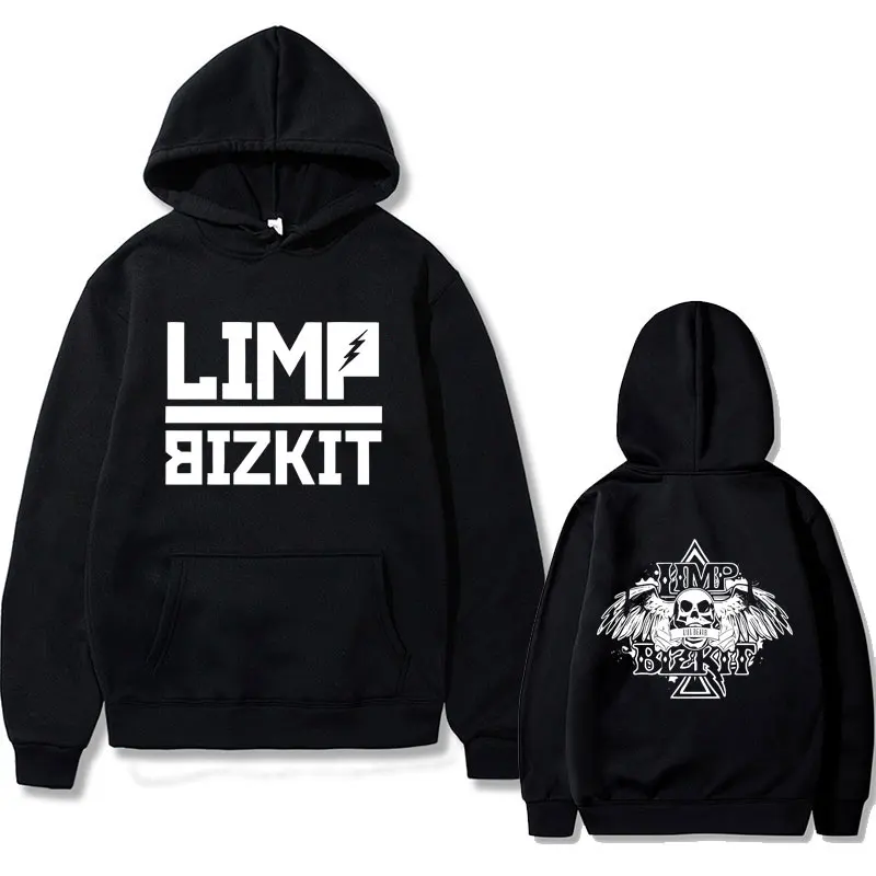 

Limited Limp Bizkit Skeleton Graphic Print Hoodie Male Clothes Gothic Hip Hop Rock Sweatshirt Men's Women Vintage Fleece Hoodies