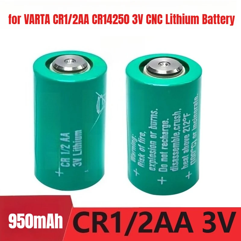 3V 950mAh CR14250 CR1/2AA Non Rechargeable Lithium Manganese Battery For CNC PLC Water Meter Industrial Memory Backup Cell