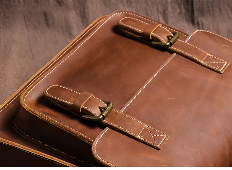 LUOKIR Retro Umhängetasche Crazy Horse Leder Schulter Tasche männer Echte Leder Crossbody Lokomotive Tasche Klassische Cambridge Tasche – Detail 9