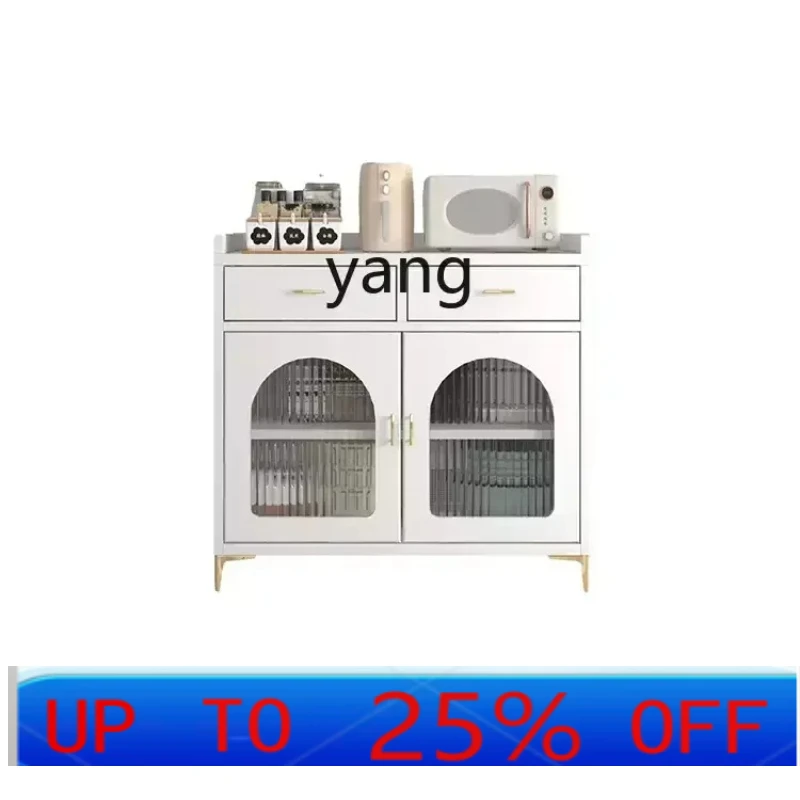 Lhh stainless steel household dining side cabinet living room tea cabinet microwave oven storage cabinet