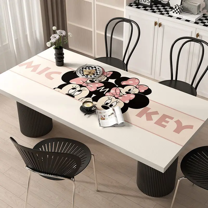 Nappe de table à manger créative de dessin animé mignon Disney, tissu de bureau étanche et résistant à l'huile, table basse, virus, décoration de la maison