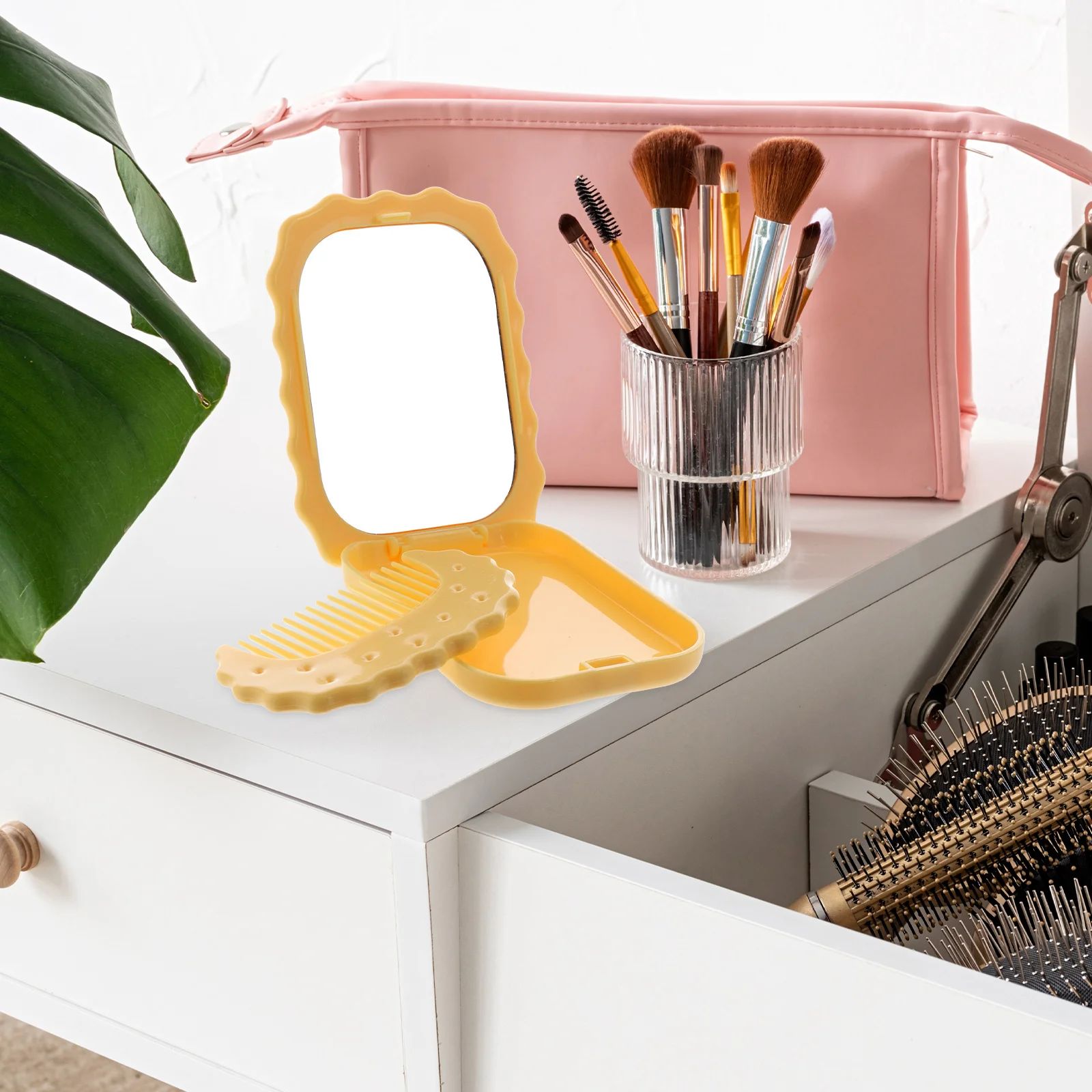 Espelho de maquiagem compacto dobrável pequeno leve portátil para bolsa de viagem bolsa reflexão hd presente feminino mini espelho