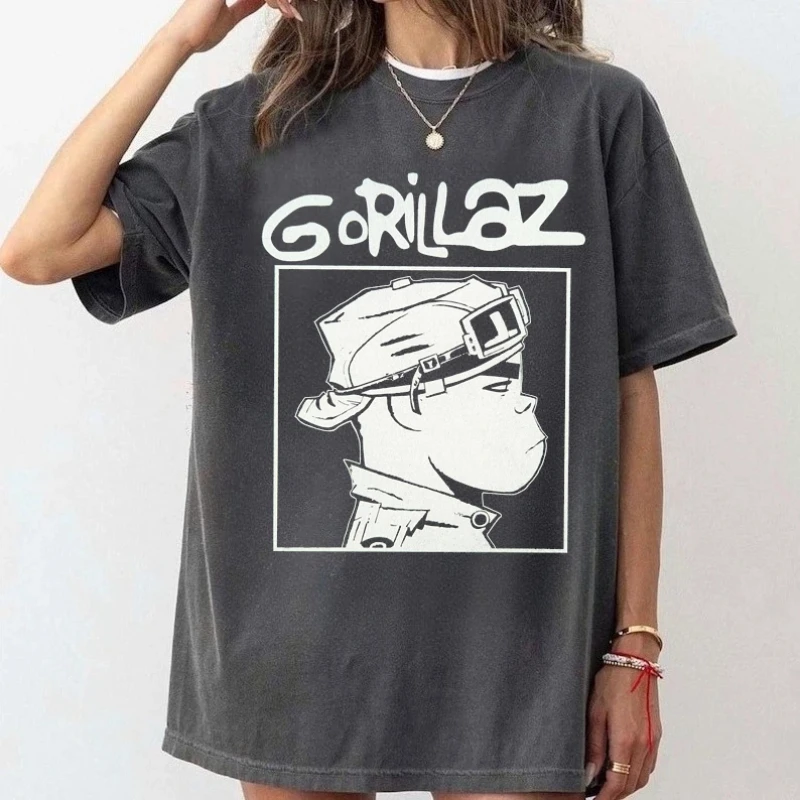 Gorillaz Graphic Print T-shirts Summer Fashion Retro Casual Tops for Women Men Streetwear Y2K O-Neck Short Sleeve T-shirts