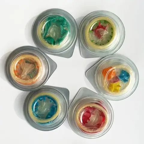 Random 5/10/50pcs Dotted Spikes Condoms Female G-spot Vaginal Stimulation Adult Sex Products Penis Sleeve for Man Sex Toys 18+