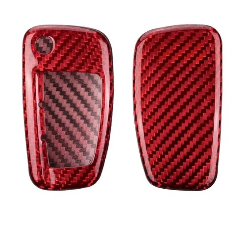 A + ألياف الكربون سيارة مفتاح فوب غطاء ل أودي A1 A3 A8 TT Q5 Q7 A4 A6 A7 RS R8 S6 #4