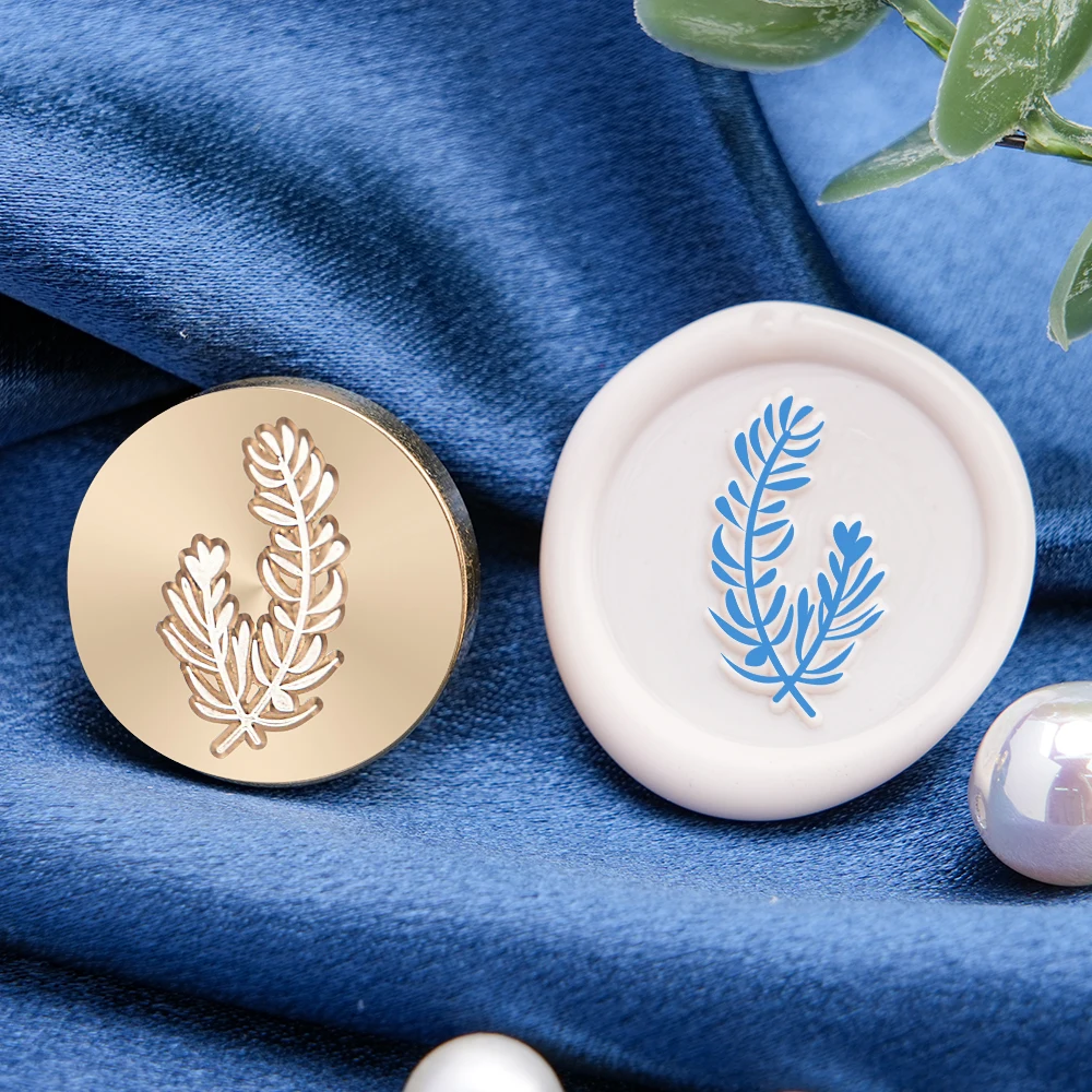 ماغنوليا الخزامى فرع ختم من الشمع Stamps 25 مللي متر جولة للإزالة النحاس رئيس DIY بها بنفسك ديكور الزفاف عطلة بطاقات المعايدة ديكور #4