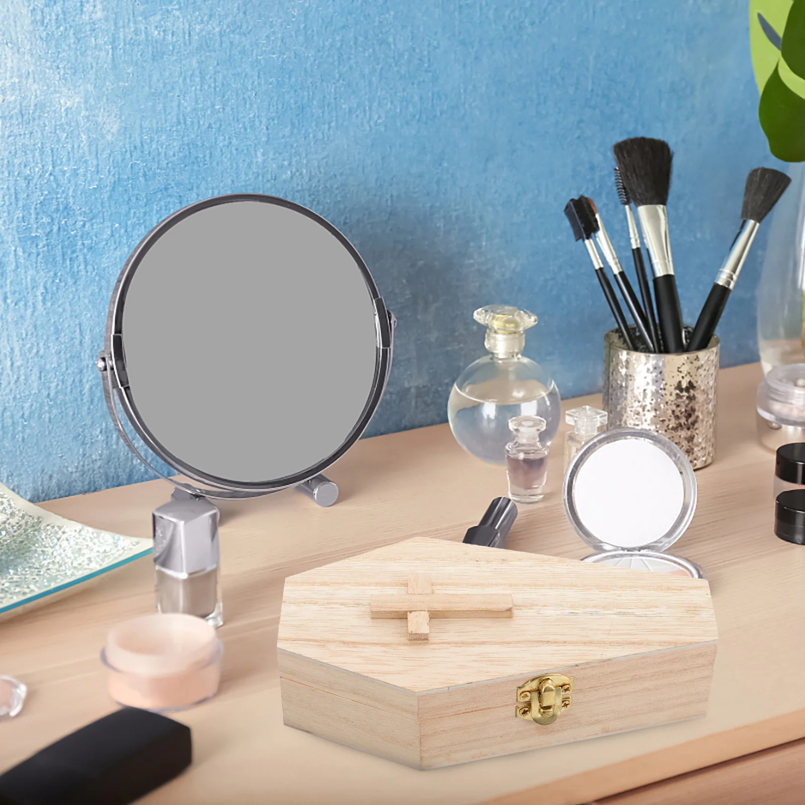 

Coffin Shaped Jewelry Box Halloween Ring Holder Necklace Decor Earring Storage Small Coffin Box Wooden Reusable Portable Home